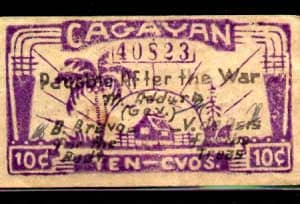 Guerrilla money from Cagayan, Philippines issued during World War 2.